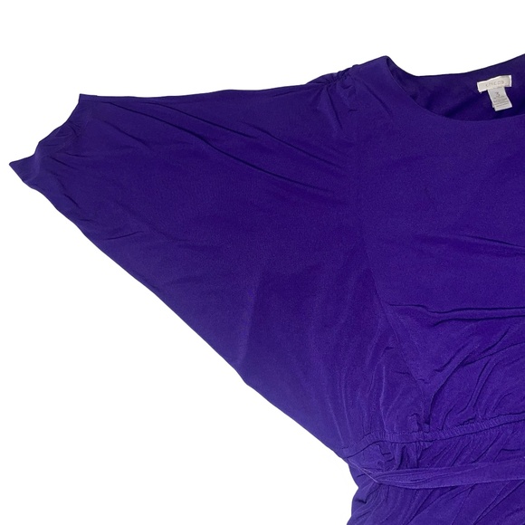 Chico's Women's Royal Purple Tunic Style Fabric Belted Stretchy Dress Sz 3(XL/16 - Picture 7 of 11